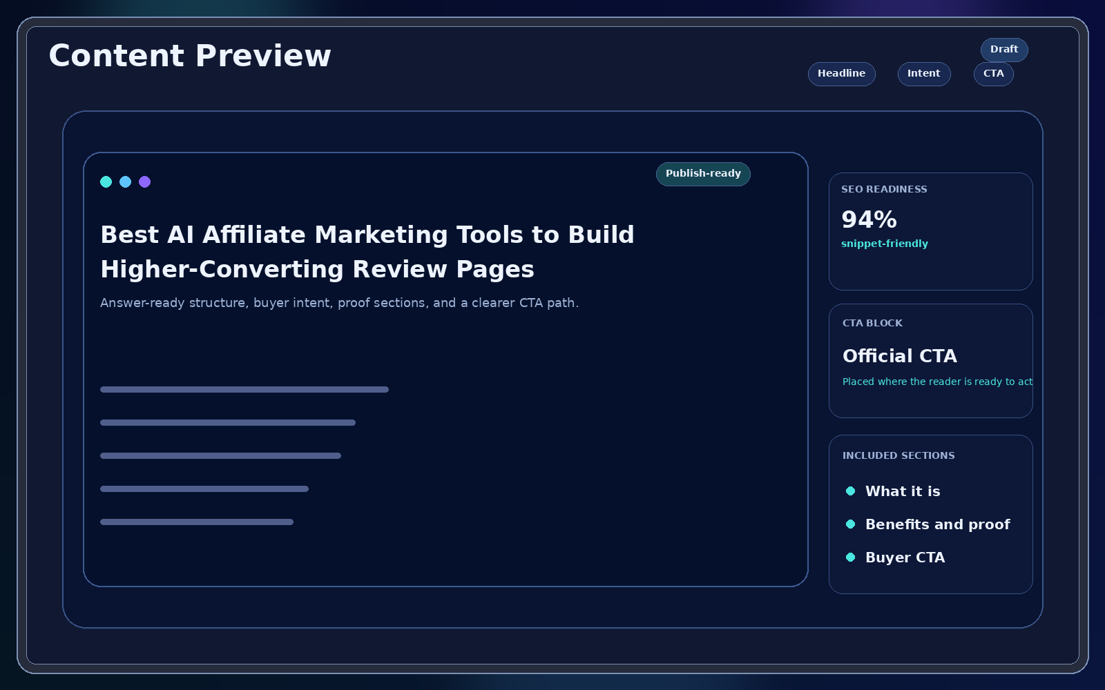 JR Affiliate AI content workflow preview